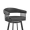 Armen Living Chelsea 29" Swivel Bar Stool with Matte Black Finish and Black Faux Leather LCCSBABLBL30 - alternate 3